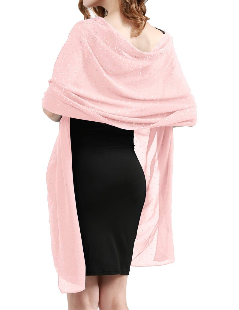 BANETTETA Shawl and Wraps for Evening Dresses Pink Shawl for Women Weddings (Pink) - Image 2